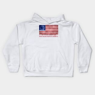 Distressed Betsy Ross Flag Kids Hoodie